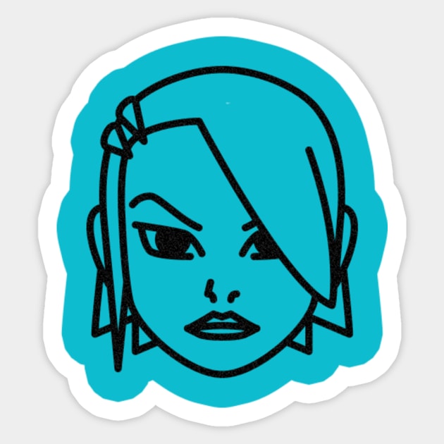 Jet Set Radio Portrait Icon - Cube Sticker by barbes-artworks